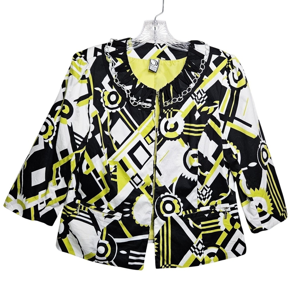 SilkLand Collection Women's‎ Blazer Jacket Petite Large PL 80's 90's Geometric
